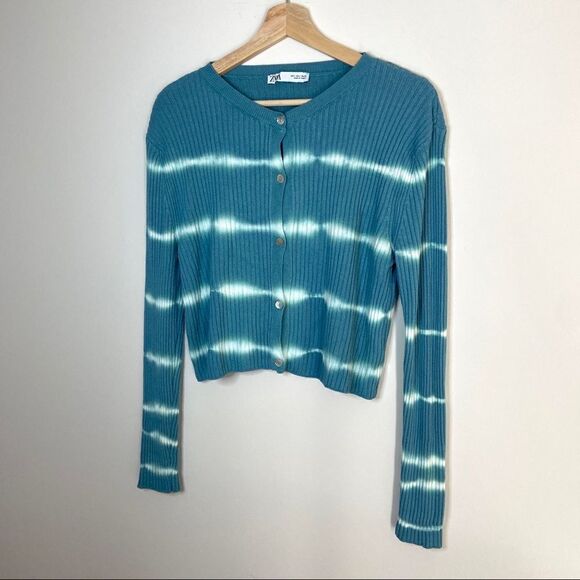 ZARA tie dye long sleeve button down cardigan - Picture 5 of 7
